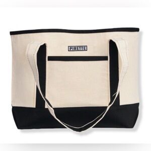 💚💚💚 NWT - PIRETTE Sturdy Canvas Tote Bag 
Black & Cream